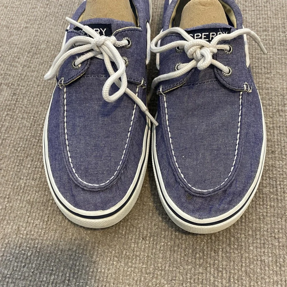 Sperry Top-Sider Boat Shoes Mens Size 12 Blue Canvas Preppy Non-Slip STS12848